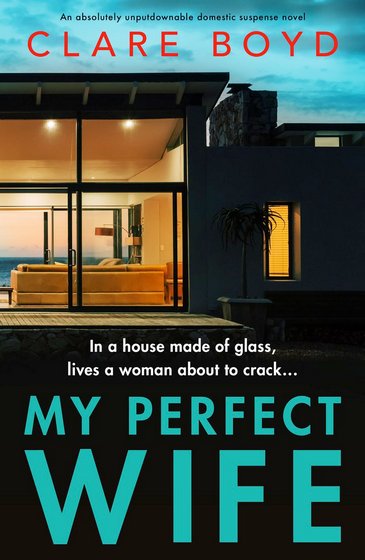 Glass house, aqua text
